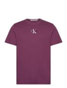 Monologo Regular Tee Tops T-shirts Short-sleeved Purple Calvin Klein J...