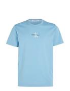 Monologo Regular Tee Tops T-shirts Short-sleeved Blue Calvin Klein Jea...