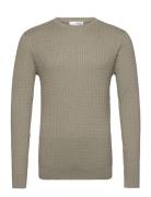 Selected Homme Slhberg Cable Crew Neck Noos Khaki Green