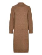 Selected Femme Slfrena Ls High Neck Knit Dress Camp Brun