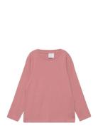 Top L S Basic Rib Tops T-shirts Long-sleeved T-shirts Pink Lindex