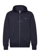 GANT Reg Shield Full Zip Hoodie Marinblå