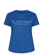 Team Logo Tee Sport T-shirts & Tops Short-sleeved Blue Röhnisch