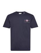 GANT Reg Archive Shield Emb Ss T-Shirt Marinblå