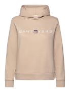 GANT Reg Printed Graphic Hoodie Beige