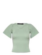 Vero Moda Vmginny Ss V-Neck Pullover Noos Grön