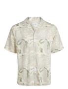 Jack & J S Jjjeff Floral Aop Resort Shirt Ss Beige