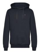 Knowledge Cotton Apparel Hood Basic Badge Sweat - Gots/Vegan Marinblå