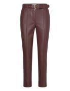 Leather-Effect Trousers With Belt Bottoms Trousers Leather Leggings-By...