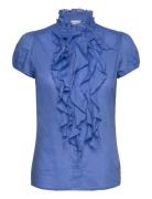Tillisz Ss Shirt Tops Blouses Short-sleeved Blue Saint Tropez