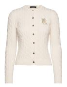 Lauren Ralph Lauren Cable-Knit Cotton Cardigan Kräm