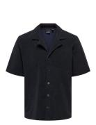 ONLY & SONS Onsdeniz Reg Ss Terry Shirt Cs Marinblå