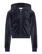 Juicy Couture Tonal Zip Through Hoodie Marinblå