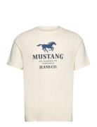 Style Austin Tops T-shirts Short-sleeved Cream MUSTANG