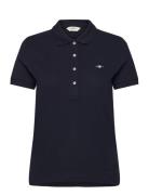 GANT Slim Sheild Cap Sleeve Pique Polo Marinblå