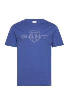 Logo Ss T-Shirt Tops T-shirts Short-sleeved Blue GANT