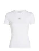 Calvin Klein Jeans Woven Label Rib Baby Tee Vit