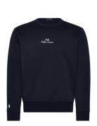 Polo Ralph Lauren Embroidered-Logo Double-Knit Sweatshirt Marinblå