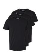 Selected Homme Slhroland Ss O-Neck Tee 3-Pack Noos Svart