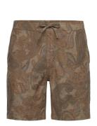 Morris Fenix Linen Shorts Khaki Green