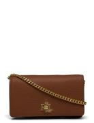 Lauren Ralph Lauren Pebbled Crossbody Turn-Lock Tech Case Brun