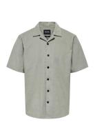 Onsbarett Reg Wash Cord Ss Resort Shirt Tops Shirts Short-sleeved Grey...