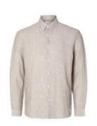 Selected Homme Slhregkylian-Linen Shirt Ls Classic Noos Beige