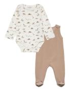 Fixoni Set W. Body & Velour Romper Beige