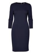 Lauren Ralph Lauren Ponte Three-Quarter-Sleeve Dress Marinblå