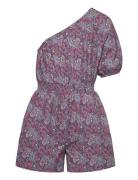 Mango Paisley-Print Asymmetrical Jumpsuit Rosa