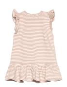 Huttelihut Dress Ns Striped Rib Rosa