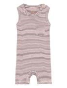 Striped Short Romper Bodysuits Short-sleeved Pink Copenhagen Colors
