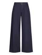 Karl Lagerfeld Mid Rise Wide Leg Denim Pants Blå