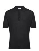 Mango Knit Cotton Polo Shirt Svart