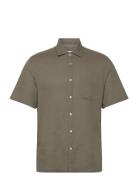 Mango Regular-Fit Linen Shirt With Pocket Khaki Green