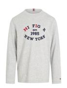 Tommy Hilfiger Monotype Flock Regular Tee Ls Grå