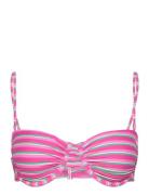 Mango Stripe-Print Bikini Top Rosa