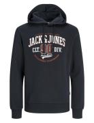 Jack & J S Jjelogo Sweat Hood 2 Col 24/25 Noos Marinblå