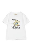 GANT Gant Running Dog Print T-Shirt Vit