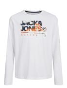 Jack & J S Jjluke Tee Ls Crew Neck Mni Vit