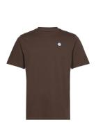 Knowledge Cotton Apparel Loke Badge Tee - Gots/Vegan Brun