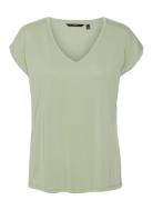 Vero Moda Vmfilli Ss V-Neck Tee Ga Noos Grön