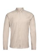 Lindbergh Yarn Dyed Oxford Superflex Shirt L/ Beige