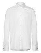 Oscar Jacobson Slim Fit Cut Away Double Cuff Shirt Vit