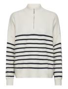 Mango Striped Sweater With Zip Vit