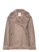 Mango Faux Shearling-Lined Jacket Beige