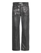 Mango Straight Foil Jeans Svart