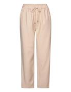 Mango Flowy Straight-Fit Trousers With Bow Beige