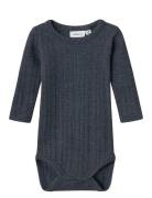 Name It Nbmwang Wool Needle Ls Body Solid Noos Marinblå