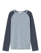 Name It Nkmwang Wool Needle Ls Top Solid Blå